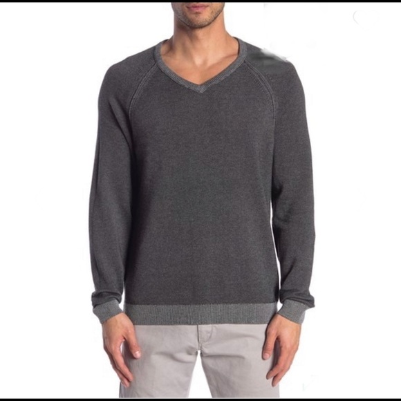 NWT Tailor Vintage Reversible V-Neck Sweater XL Gray 100% Cotton Waffle Knit - Picture 9 of 14